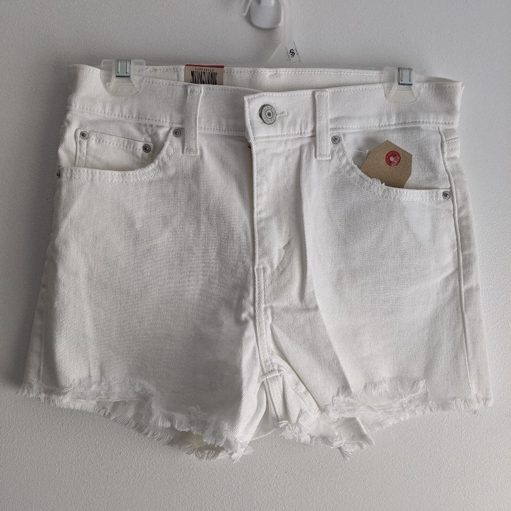 Levi's White High Waisted Shorts